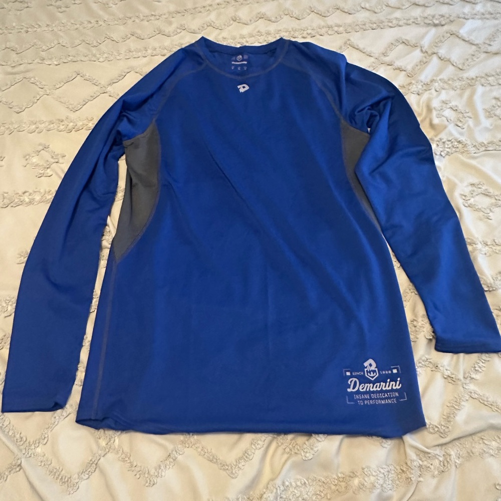 Demarini Baseball Warmup Blue Long Sleeve Shirt Men’s Size Small New With Tags